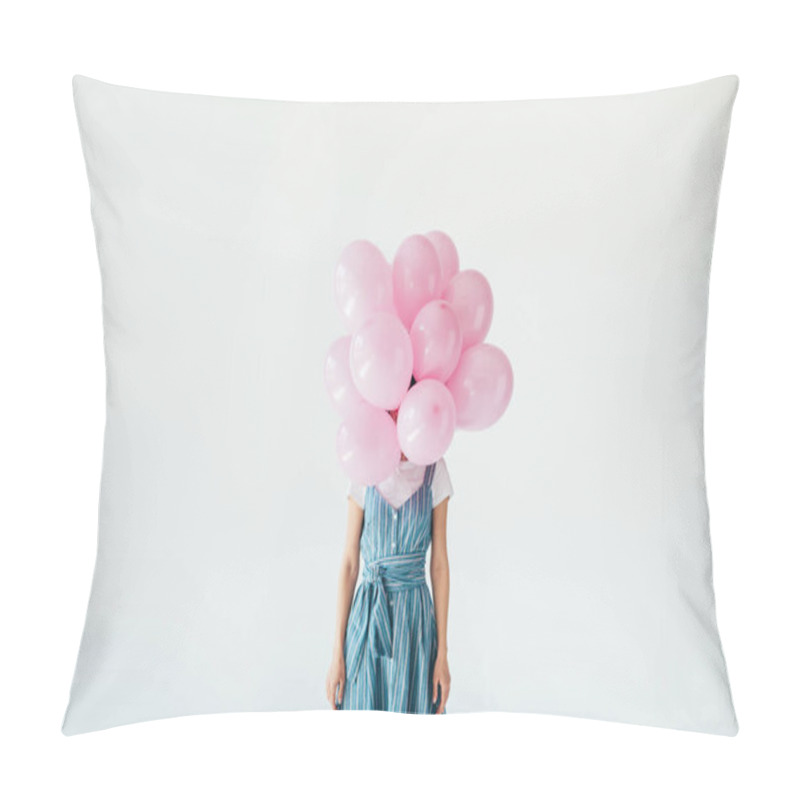 Personality  Woman And Pink Balloons Pillow Covers