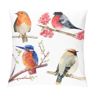 Personality  Watercolor Birds Set. Pillow Covers