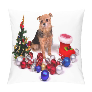 Personality  Christmas Puppy With Colorful Decorations Pillow Covers