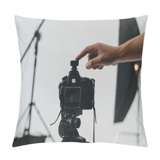Personality  Digital Photo Camera On Tripod Pillow Covers