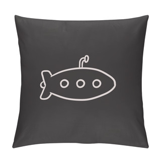 Personality  Submarine Sketch Icon. Pillow Covers