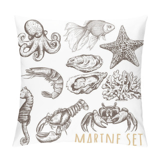 Personality  Marine Animals Collection Illustration Pillow Covers