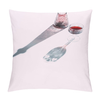 Personality  Glass And Carafe With Wine Pillow Covers