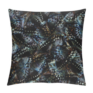 Personality  Exotic Grey And Black Background Made Of Cambodian Junglequeen Butterflies In The Greatest Design And Pattern Pillow Covers