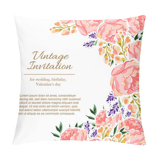Personality  Delicate Invitation With Flowers Pillow Covers
