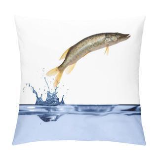 Personality  Small Pike Is Jumping From Water Pillow Covers