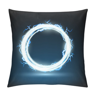 Personality  Abstract Round Frame With Electric Shocks Pillow Covers