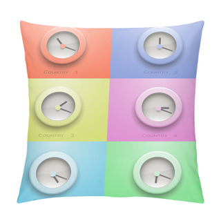 Personality  Clock Icon Button, Vector Illustration  Pillow Covers