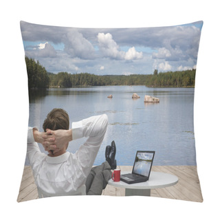 Personality  Businessman Relaxes Pillow Covers