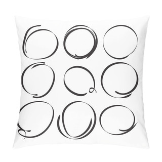 Personality  Set Of The Hand Drawn Scribble Circles. Vector Element. Illustration On White Background. Pillow Covers