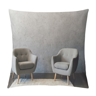 Personality  Grey Armchairs On Carpet  Pillow Covers