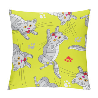 Personality  Multi-colored Cats. Pillow Covers