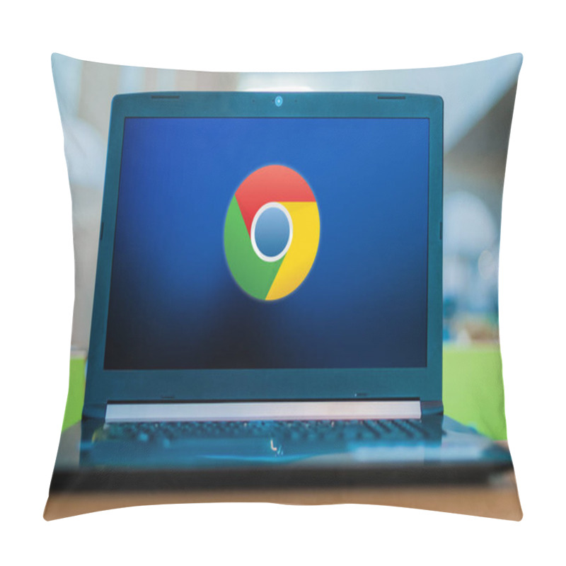 Personality  Laptop computer displaying logo of Google Chrome pillow covers