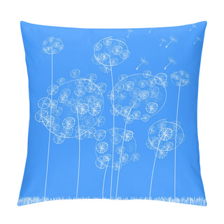 Personality  Vector Background With Dandelion. Pillow Covers