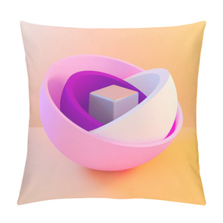 Personality  3d Rendering. Abstract Background, Primitive Geometric Shapes, Simple Mockup. Minimal Design Elements.  Pillow Covers