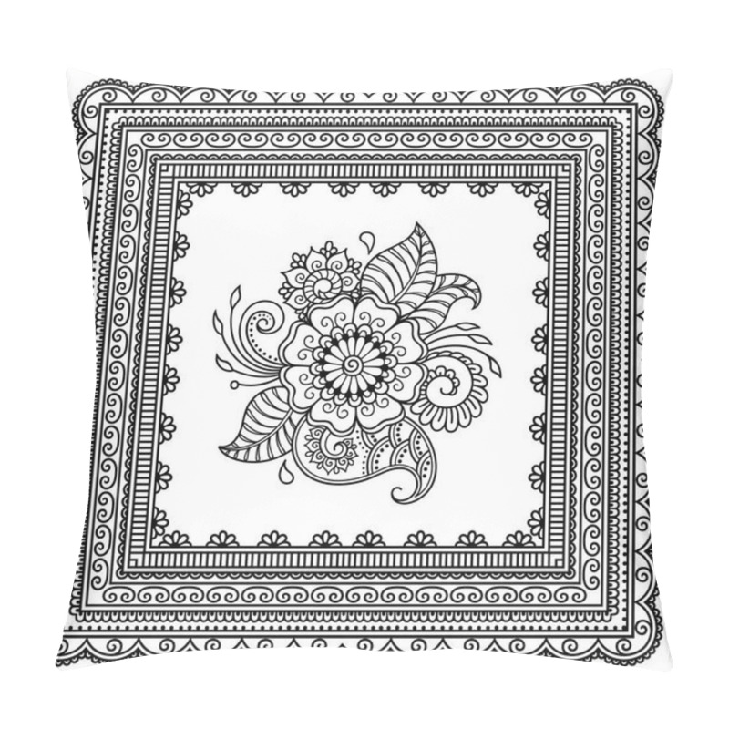 Personality  Henna tattoo flower template and patterned frame. Mehndi style. Set of ornamental patterns in the oriental style. pillow covers