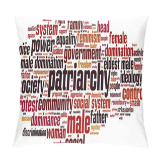 Personality  Patriarchy Word Cloud Concept. Collage Made Of Words About Patriarchy. Vector Illustration  Pillow Covers