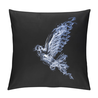Personality  Smoke Flying Dove Isolated On Black Pillow Covers