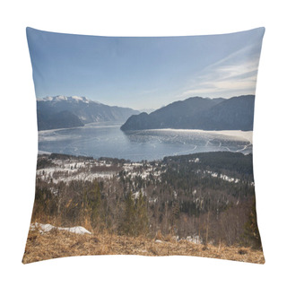 Personality  Mountains Lake Frozen Ice Top View Pillow Covers