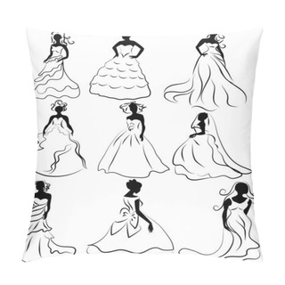 Personality  Kit Silhouette Of The Brides In Wedding Charge Pillow Covers