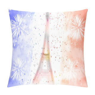 Personality  Flag Of France With Eiffel Tower Silhouette In Concept Of Bastille Day Celebration Pillow Covers