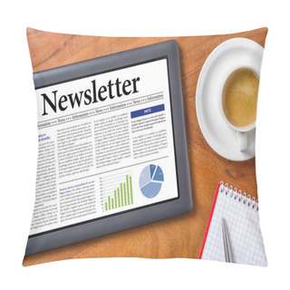 Personality  Tablet On A Desk - Newsletter Pillow Covers