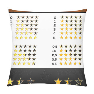 Personality  Yellow Rating Stars Vector Pillow Covers