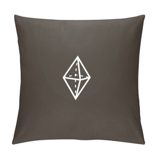 Personality  White Sign On A Black Background. Vector Geometric Line Art Sign Of A Transparent Diamond Stone Pillow Covers