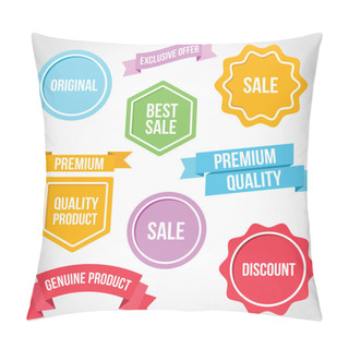 Personality  Vector Badges Ribbons And Stickers Pillow Covers