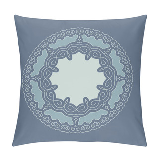 Personality  Ethnic Circle Element. Orient Traditional Design. Lace Pattern. Mandala Round Ornament. Vector Fashion Illustration. Pillow Covers