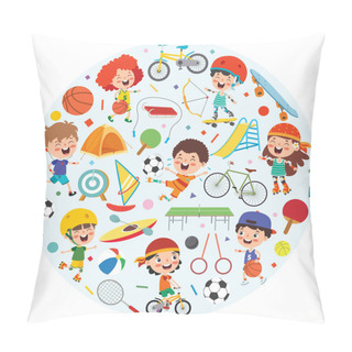 Personality  Sport Concept Design With Funny Children Pillow Covers