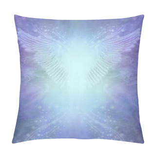 Personality  Blue Angel Healing Certificate Award Diploma Background - Angel Wings With Bright Spiritual Light Flowing Between Against An Ethereal Sparkling Background Ideal For An Angel Healing Certificate Pillow Covers