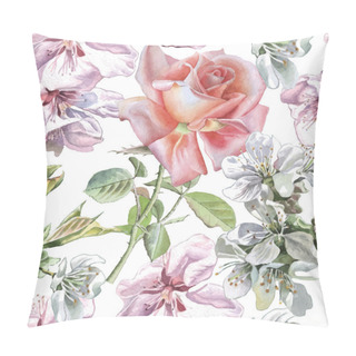 Personality  Seamless Pattern With Watercolor Flowers. Pillow Covers