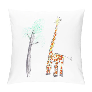 Personality  Giraffe Children's Drawing Pillow Covers