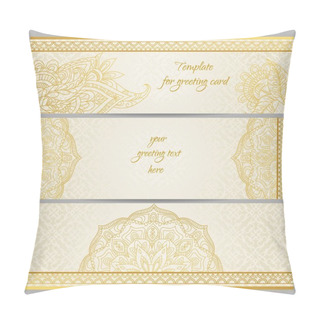 Personality  Golden Outline Decoration In Eastern Style.  Pillow Covers