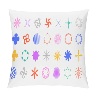 Personality  Set Of Simple Abstract Vector Objects Of Flowers And Stars. Pillow Covers