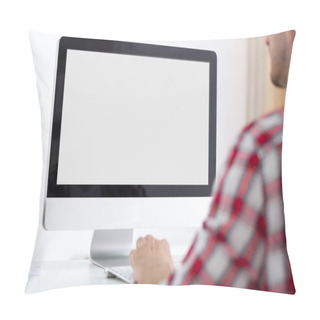 Personality  Person Front Of Computer Monitor Pillow Covers