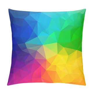 Personality  Vector Abstract Irregular Polygon Background With A Triangular Pattern In Color Full Rainbow Spectrum Colors Pillow Covers
