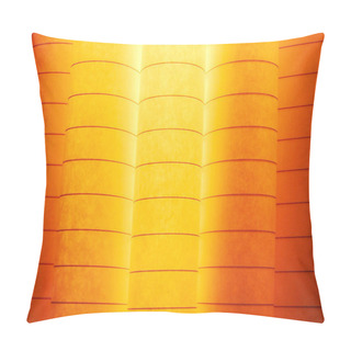 Personality  Macro Image Of Colorful Curved Sheets Of Paper Shaped Like A Fan, On Orange Background Pillow Covers