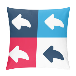 Personality  Back Arrow Blue And Red Four Color Minimal Icon Set Pillow Covers
