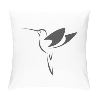 Personality  Vector Image Hummingbird Design On White Background. Icon Symbol. Illustrator. Black And White Pillow Covers