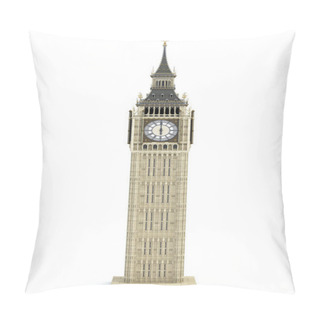 Personality  Big Ben Tower The Architectural Symbol Of London, England And Great Britain Isolated On White Background. 3d Illustration Pillow Covers
