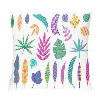 Personality  Abstract Tropical Leaves. Leaf Summer Tribal Elements, Trendy Abstract Palm Leaves, Modern Floral Design Elements. Vector Leaf Set Pillow Covers