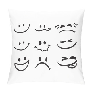 Personality  Set Of Hand Draw Cartoon Emotion Vector Pillow Covers