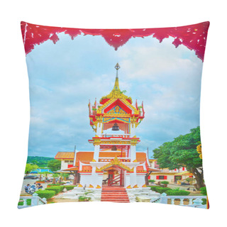 Personality  The Belfry Of Wat Chalong, Chalong, Phuket, Thailand Pillow Covers