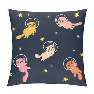 Personality  Cute Home Cats In Space, Wearing Helmets Pillow Covers