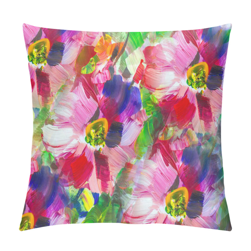 Personality  Texture Oil Painting Flowers, Painting Vivid Flowers, Floral Pillow Covers