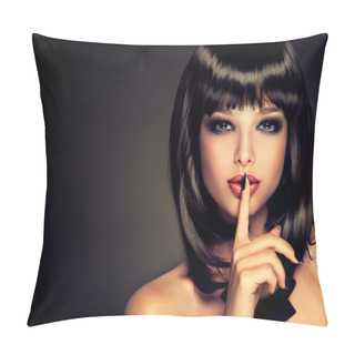 Personality  Brunette Girl With A Secret Pillow Covers