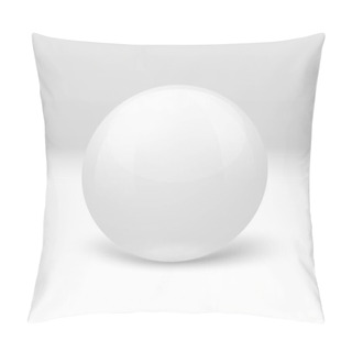 Personality  Vector 3D Realistic Marble Ball, Isolated On White Pillow Covers