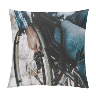 Personality  Close Up. Disabled Man On Wheelchairs In Park. Disabled Young Man. Relaxing In Summer Park. Fun In Summer Park. Recovery And Healthcare Concepts. Man In Checkered Shirt. Sitting Man. Pillow Covers